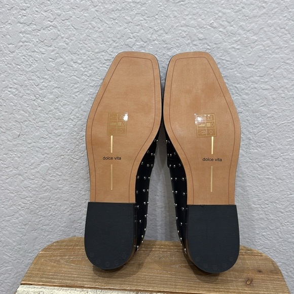 Dolce Vita Beny Stud Black Leather Loafers Size 7.5 - Picture 9 of 9